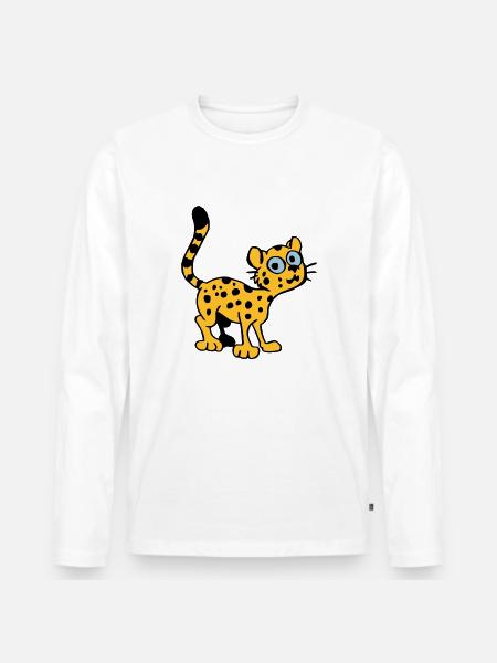 Bébé Léopard - T-shirt manches longues Premium bio Homme - blanc