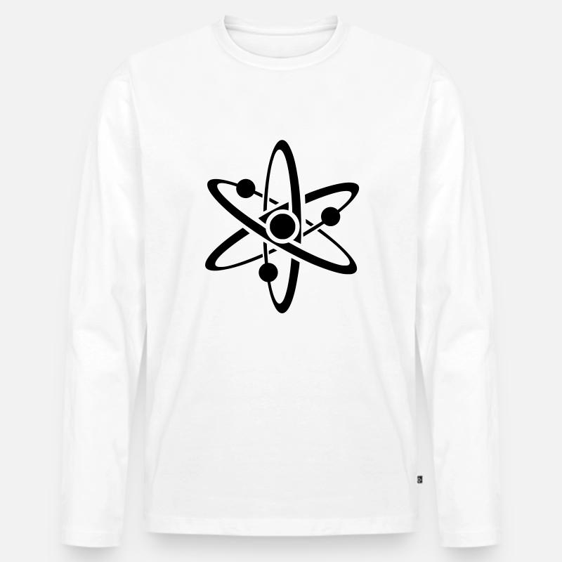 atom - Männer Premium Bio Langarmshirt - Weiß