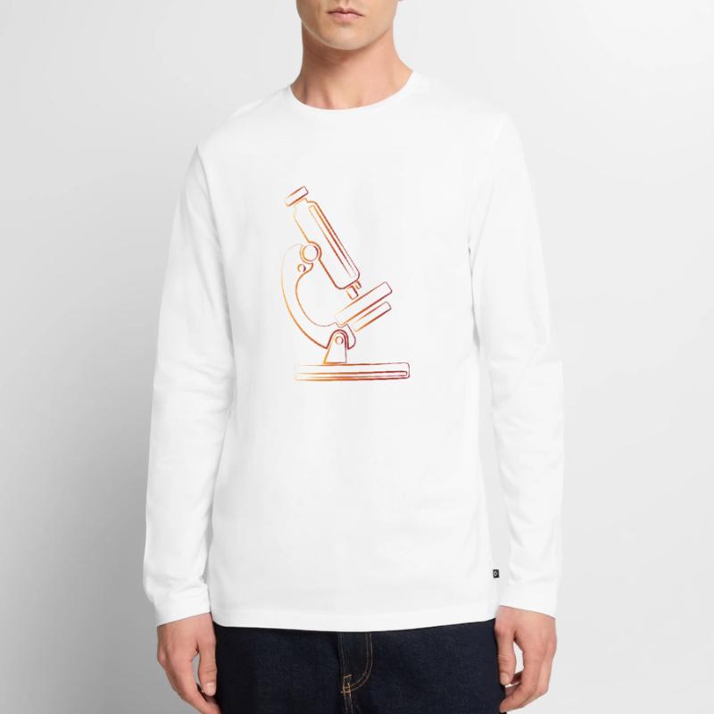 Microscope research science retro gift Men's Premium Organic Long Sleeve Shirt