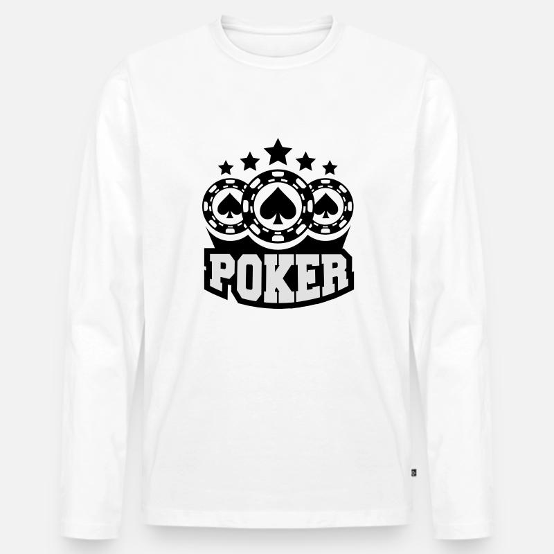 poker_player - Männer Premium Bio Langarmshirt - Weiß