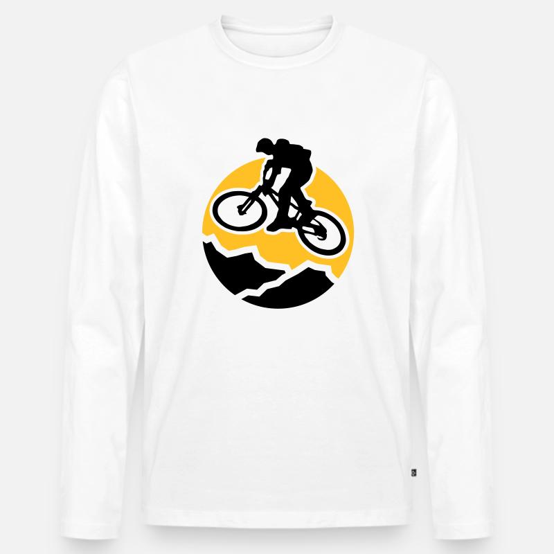 MountainBiker3 - Männer Premium Bio Langarmshirt - Weiß