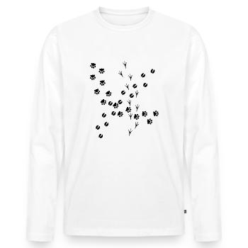 Tierspuren Wildnis Wald Waldbewohner Tiere - Männer Premium Bio Langarmshirt - Weiß - Vorne - Nico (187cm)