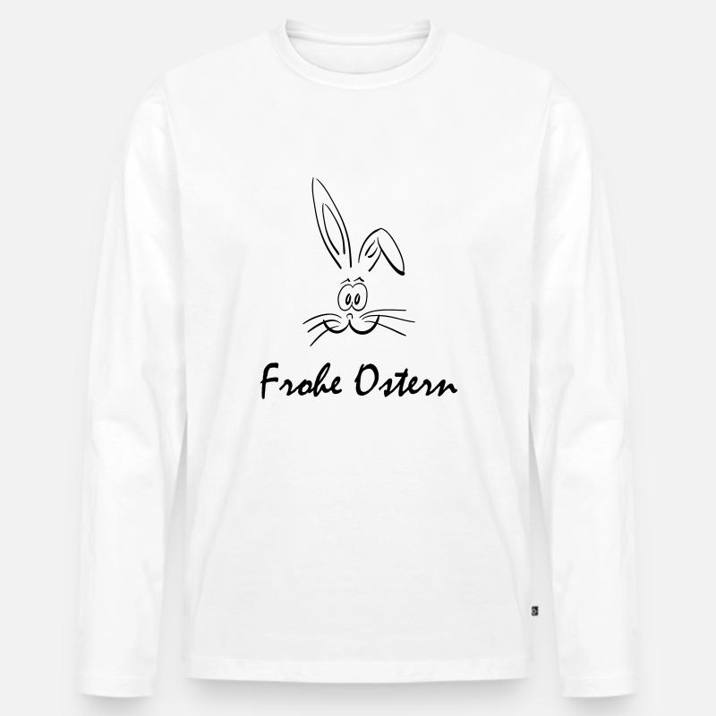 frohe ostern - Männer Premium Bio Langarmshirt - Weiß