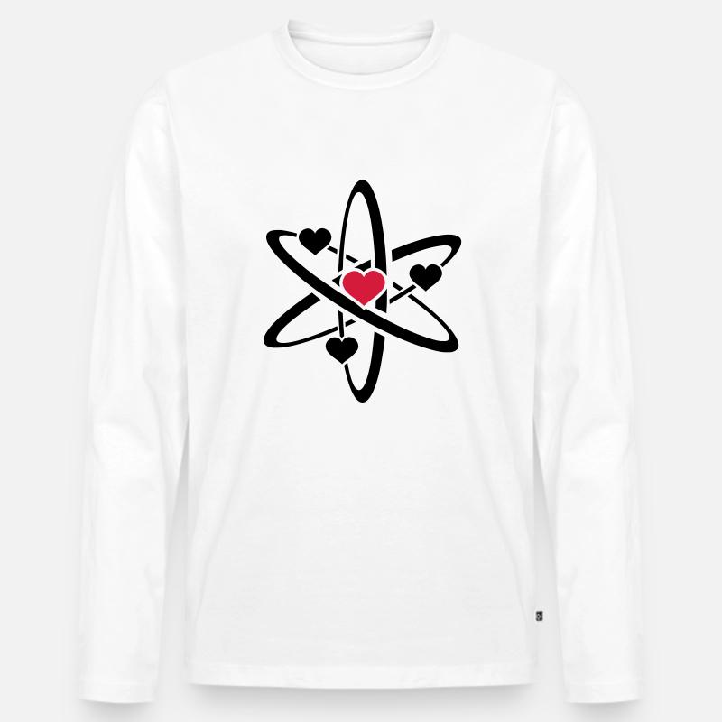 heart atom - Männer Premium Bio Langarmshirt - Weiß