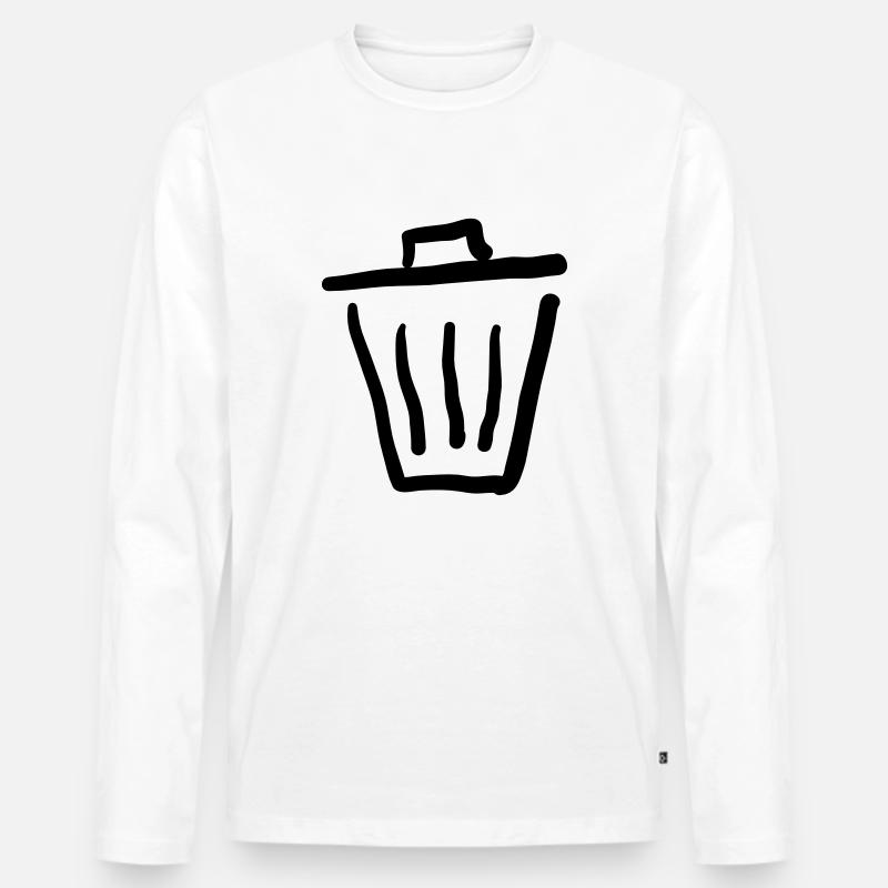 Papierkorb Icon - Männer Premium Bio Langarmshirt - Weiß