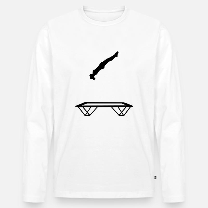 Trampolin - Männer Premium Bio Langarmshirt - Weiß