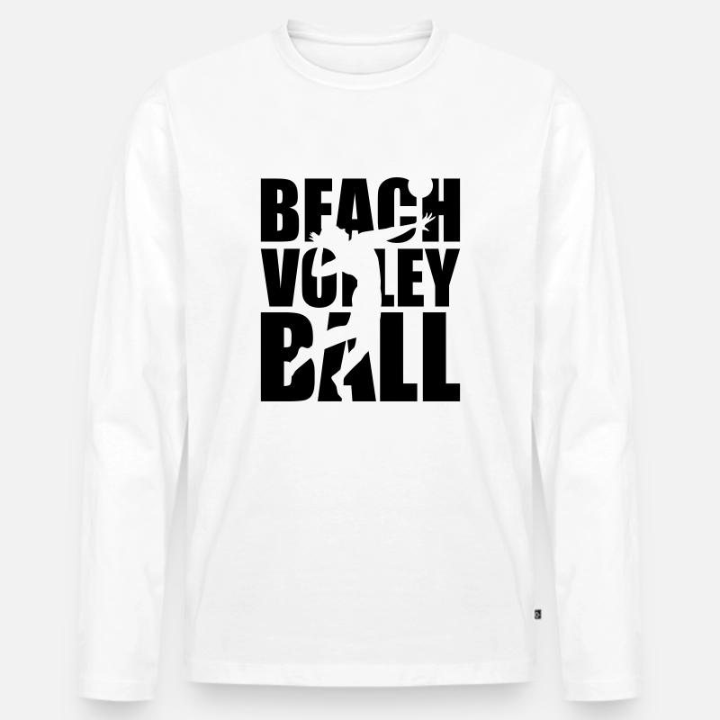 Beachvolleyball - Männer Premium Bio Langarmshirt - Weiß