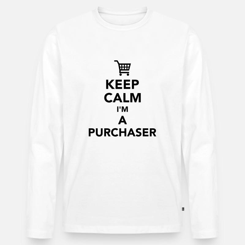 Einkäufer - Männer Premium Bio Langarmshirt - Weiß