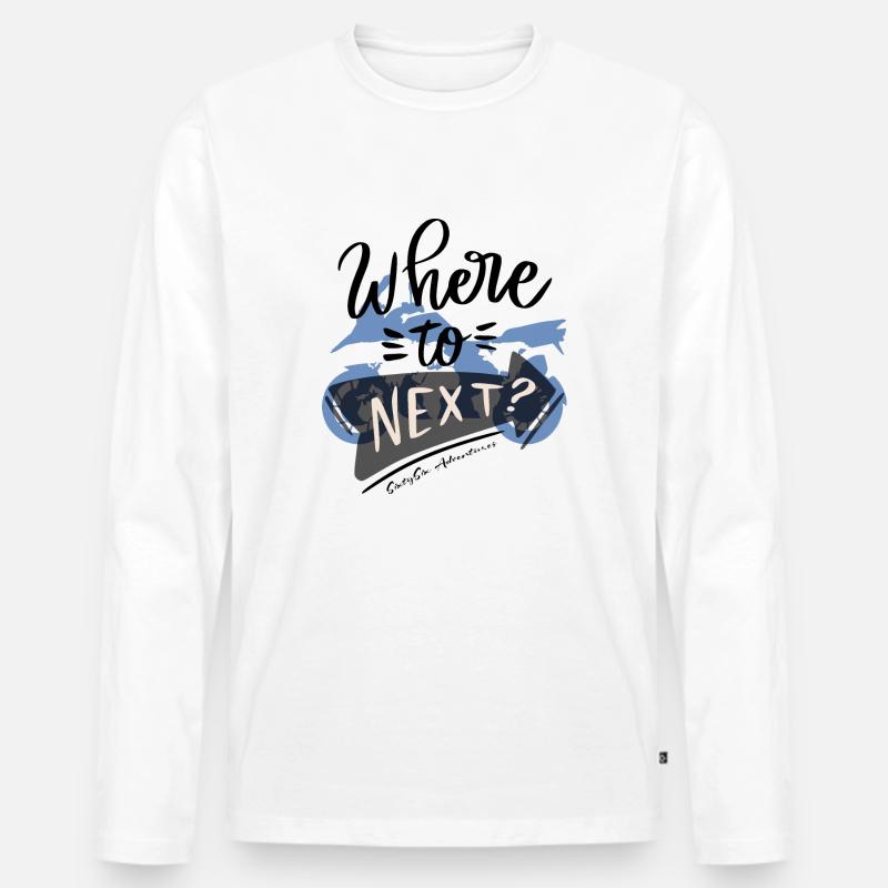 66Adventures - Where To Next - Männer Premium Bio Langarmshirt - Weiß