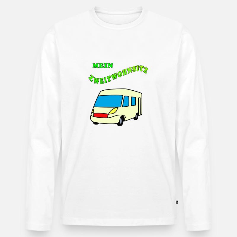 Zweitwohnsitz Wohnmobil - Männer Premium Bio Langarmshirt - Weiß