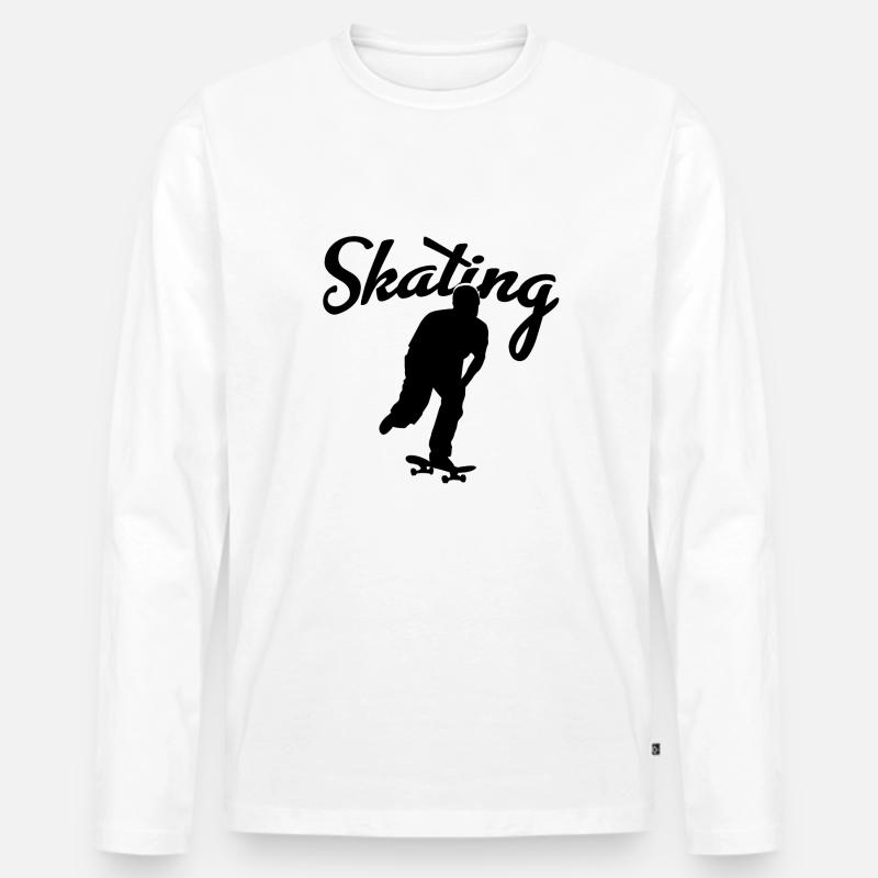 Skating - Männer Premium Bio Langarmshirt - Weiß