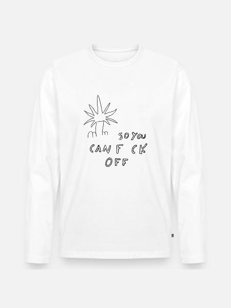 SYCFO - Männer Premium Bio Langarmshirt - Weiß