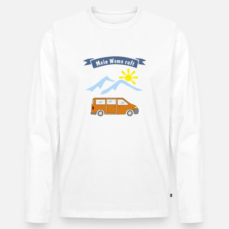 womo ruft - Männer Premium Bio Langarmshirt - Weiß