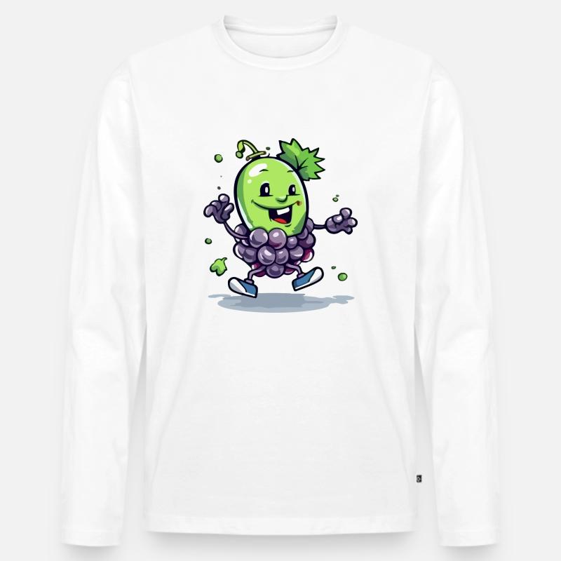 Jaki-Traube - Männer Premium Bio Langarmshirt - Weiß
