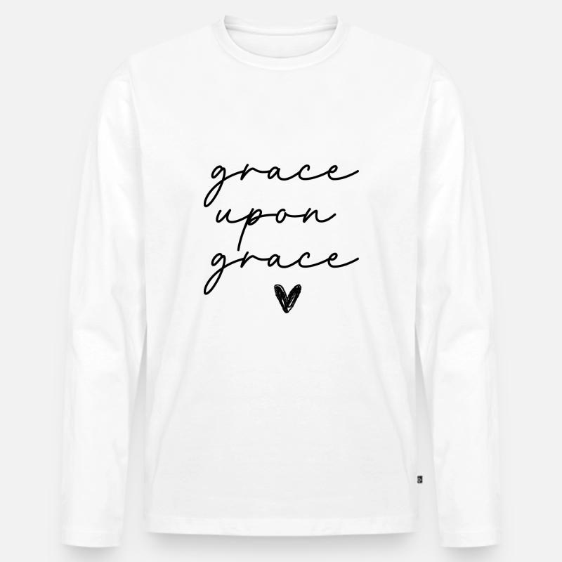 grace upon grace - Männer Premium Bio Langarmshirt - Weiß