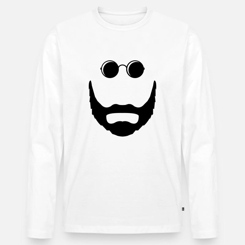 bart sonnenbrille - Männer Premium Bio Langarmshirt - Weiß