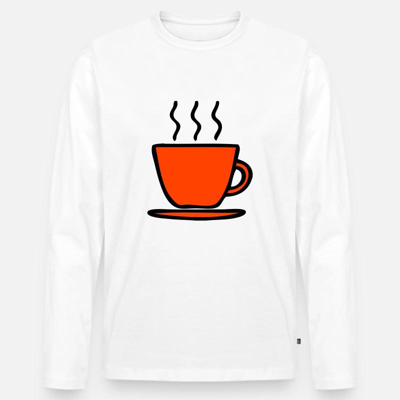 Tasse - Männer Premium Bio Langarmshirt - Weiß