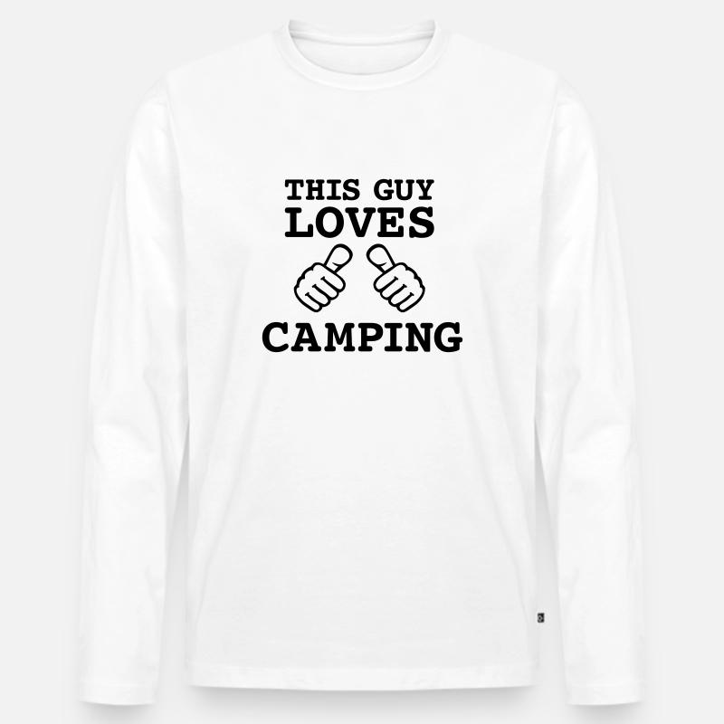 Camping - Männer Premium Bio Langarmshirt - Weiß