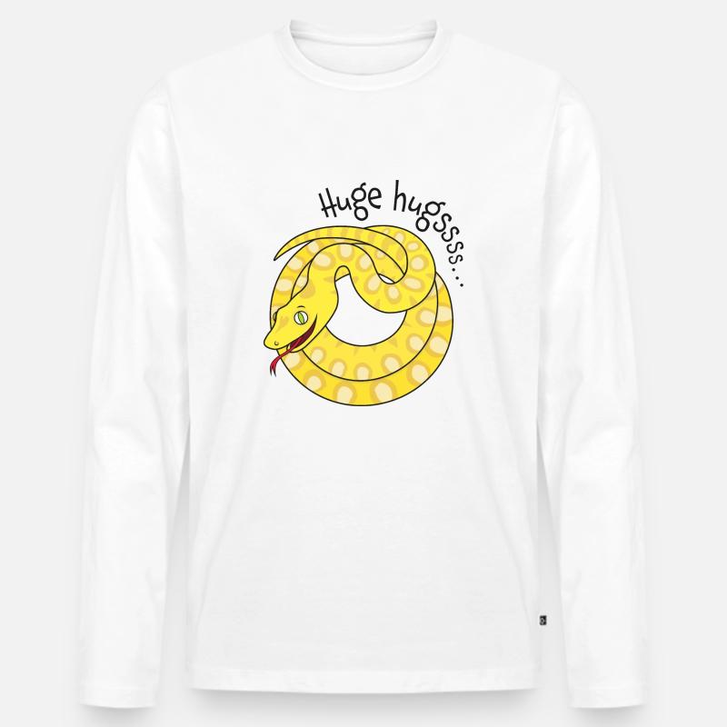 Enge Umarmungen von Python erhältlich! - Männer Premium Bio Langarmshirt - Weiß