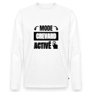 mode crevard activé - T-shirt manches longues Premium bio Homme - blanc - Devant - Nico (187cm)