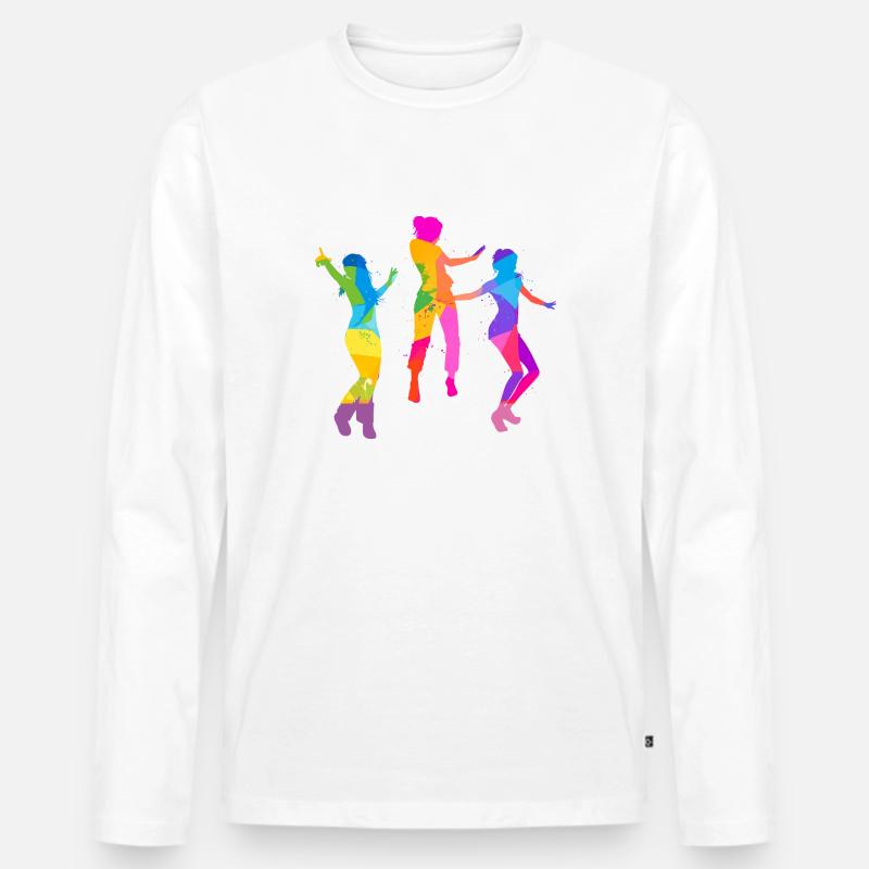 tänzerin,tanz,illustration,bunt,graffiti - Männer Premium Bio Langarmshirt - Weiß