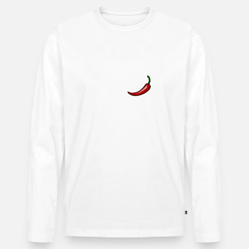 chilli spicy hot - Männer Premium Bio Langarmshirt - Weiß