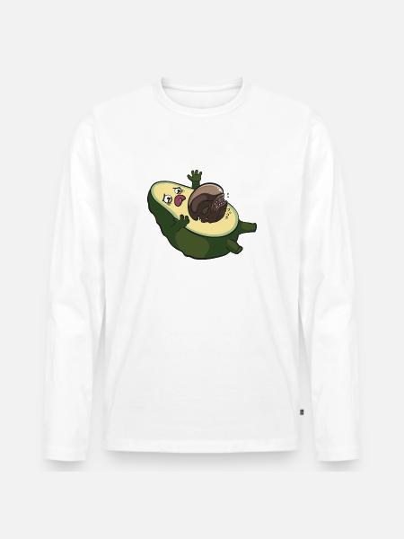 Avocado Alien Aliens Funny Ufo Cinema Movie Gift - Men's Premium Organic Long Sleeve Shirt - white