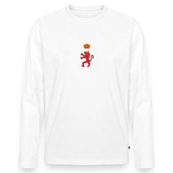 Cum Lupis Laetare - Carnaval de La Louvière - T-shirt manches longues Premium bio Homme - blanc - Devant - Nico (187cm)