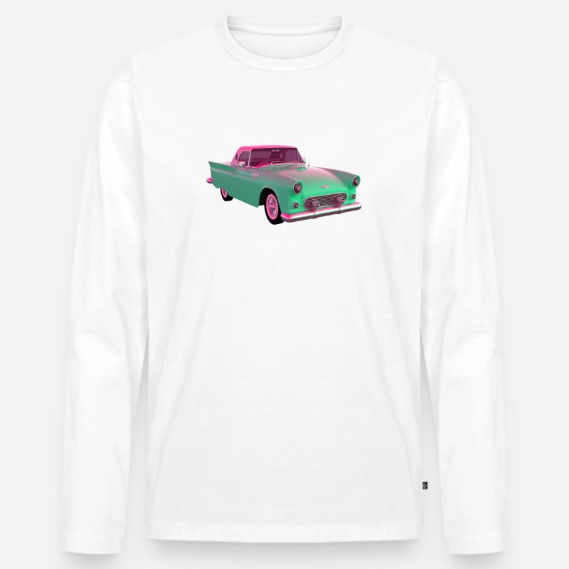 Altes Auto / Oldtimer - Männer Premium Bio Langarmshirt - Weiß