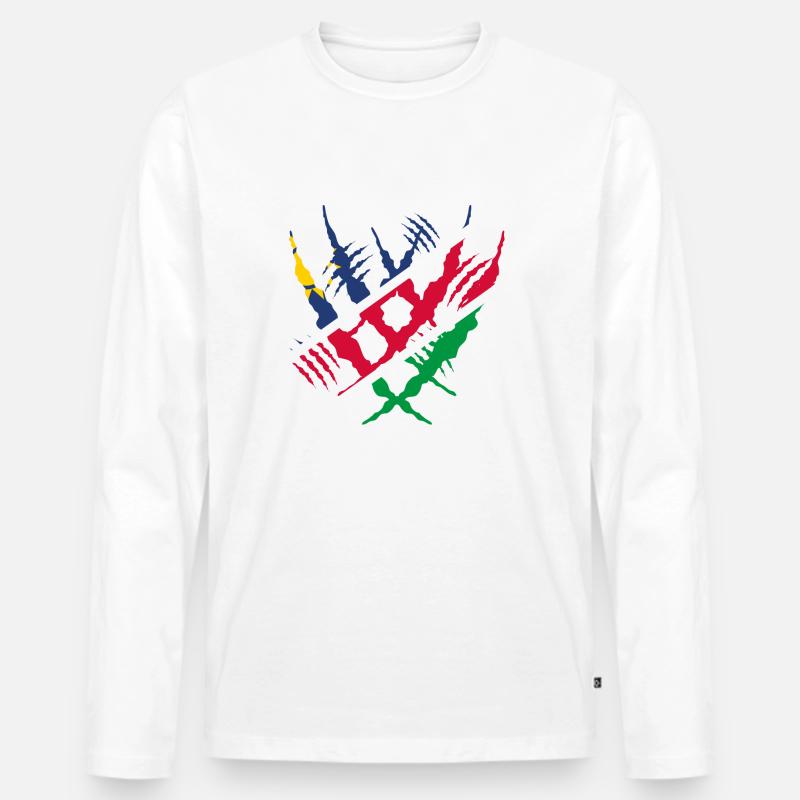 Claw Klaue worn risse riss x heimat stolz Namibia - Männer Premium Bio Langarmshirt - Weiß