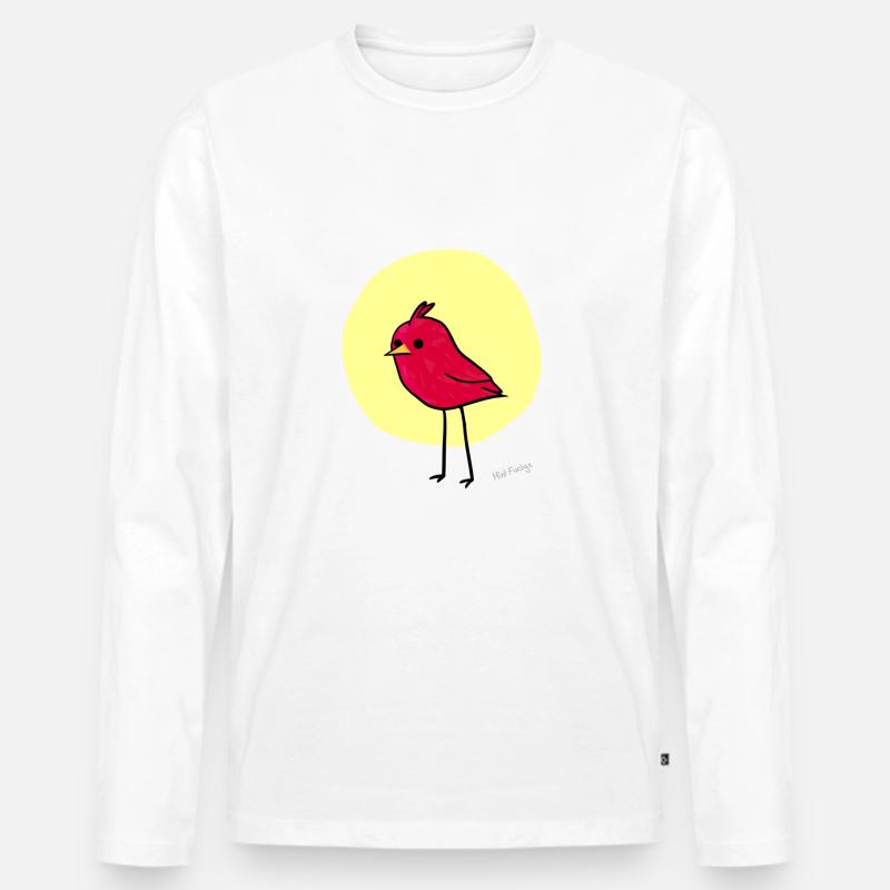 Birb - Männer Premium Bio Langarmshirt - Weiß