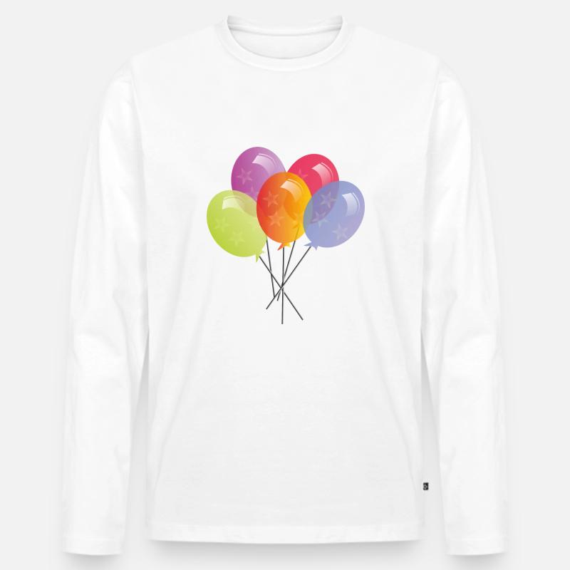 GLOBOS - Männer Premium Bio Langarmshirt - Weiß