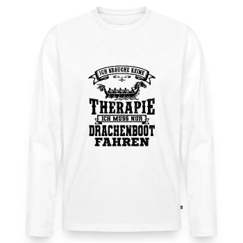Drachenboot - Männer Premium Bio Langarmshirt - Weiß - Vorne - Nico (187cm)