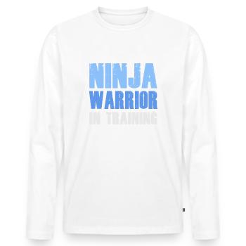 Ninja Warrior In Training - Männer Premium Bio Langarmshirt - Weiß - Vorne - Nico (187cm)