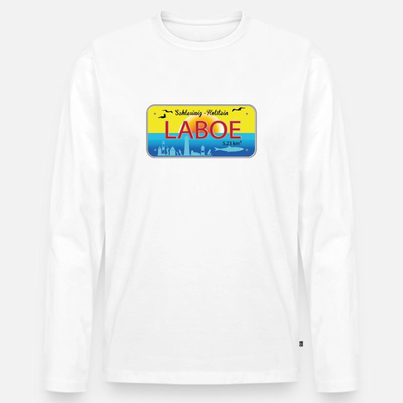 Laboe - Männer Premium Bio Langarmshirt - Weiß
