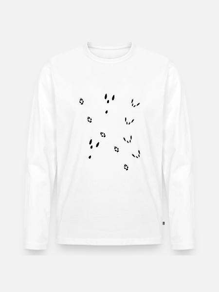 Fährte Fuchs, Hase, Eichhörnchen - Männer Premium Bio Langarmshirt -