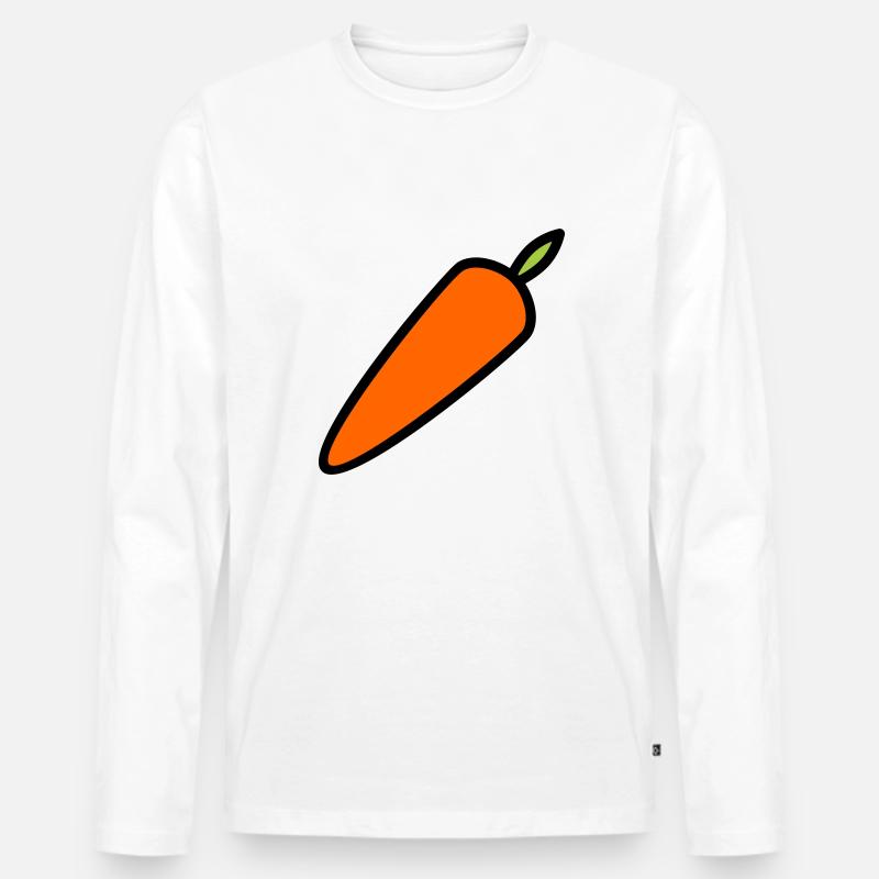 Möhre oder Karotte - Männer Premium Bio Langarmshirt - Weiß
