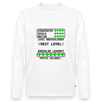 Bachelor Lehramt of Education B.Ed. bestanden - Männer Premium Bio Langarmshirt - Weiß - Vorne - Nico (187cm)