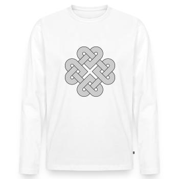 Nœud celtique avec des cœurs - T-shirt manches longues Premium bio Homme - blanc - Devant - Nico (187cm)