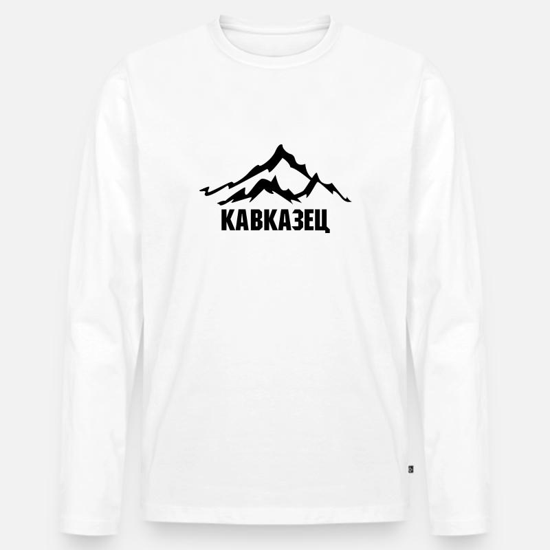 Kaukasisch Geschenk Tschetschenien Grosny Chechen - Männer Premium Bio Langarmshirt - Weiß