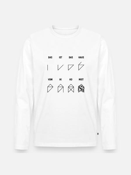 Witziger Spruch: Das ist das Haus vom Nikolaus - Männer Premium Bio Langarmshirt - Weiß