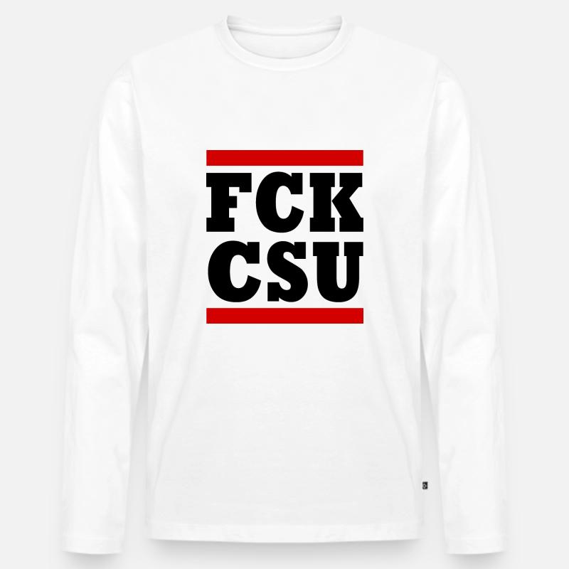 Fck csu - Männer Premium Bio Langarmshirt - Weiß