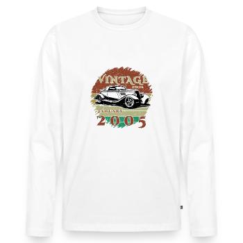 20ème Anniversaire - Classique - Millésime depuis 01/2005 - T-shirt manches longues Premium bio Homme - blanc - Devant - Nico (187cm)