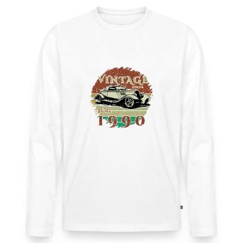 35ème Anniversaire - Classique - Millésime depuis 06/1990 - T-shirt manches longues Premium bio Homme - blanc - Devant - Nico (187cm)
