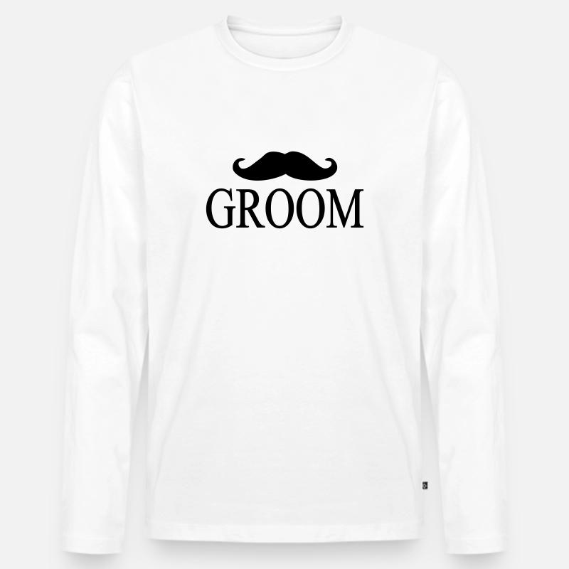 groom - Männer Premium Bio Langarmshirt - Weiß