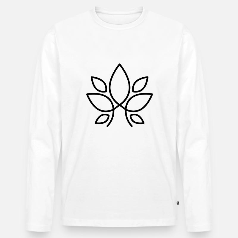 abstraktes Logo mit Blättern - Männer Premium Bio Langarmshirt - Weiß