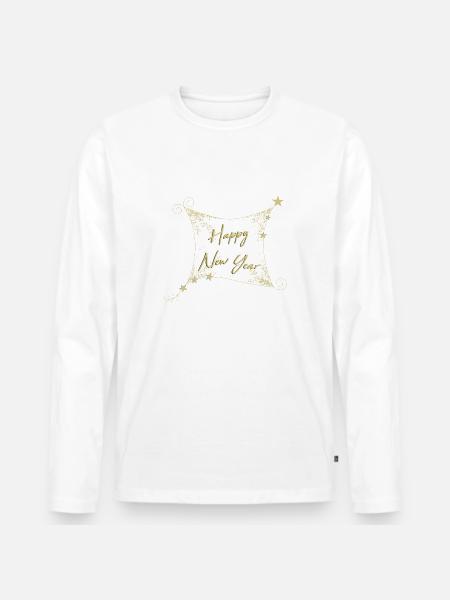 HAPPY NEW YEAR - Men's Premium Organic Long Sleeve Shirt - white