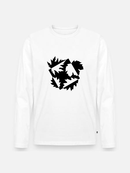 Feuilles d’automne abstraites - T-shirt manches longues Premium bio Homme - blanc