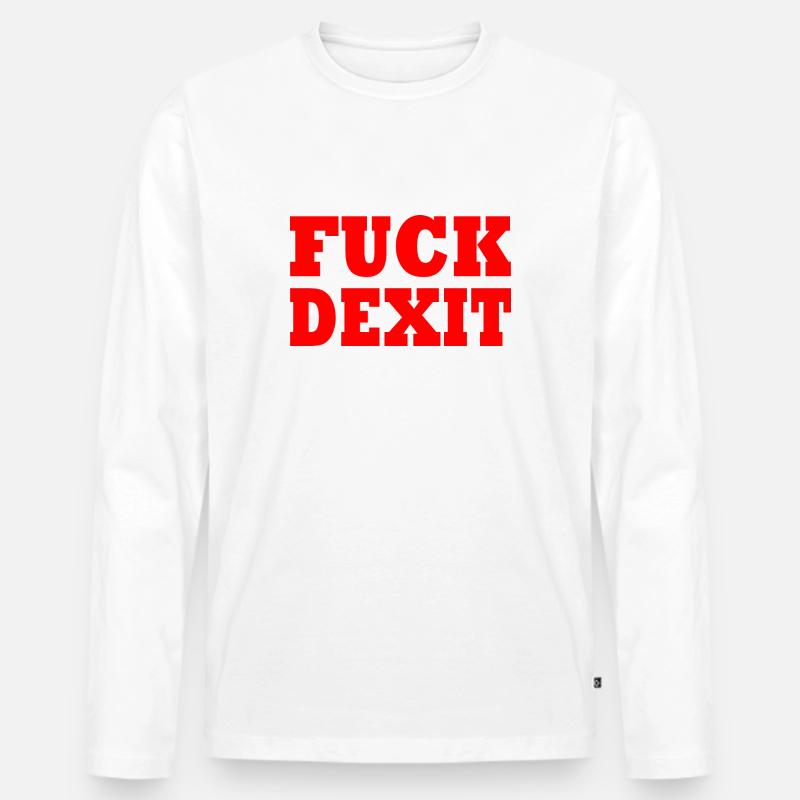 Fuck dexit - Männer Premium Bio Langarmshirt - Weiß