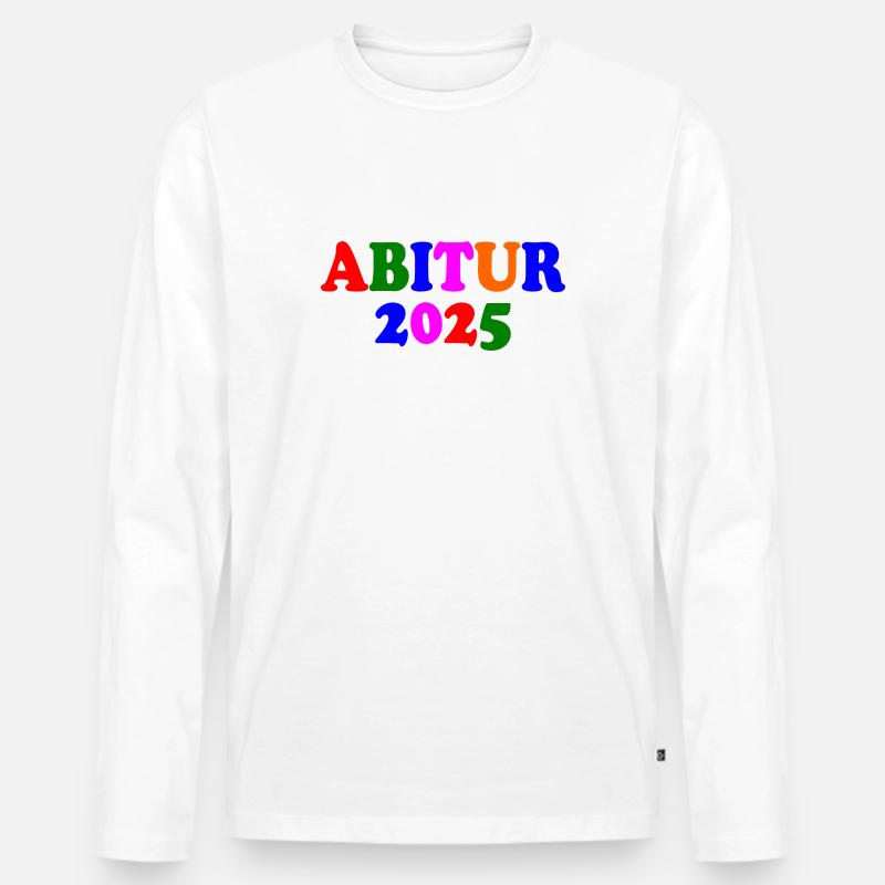Abitur 2025 - Männer Premium Bio Langarmshirt - Weiß